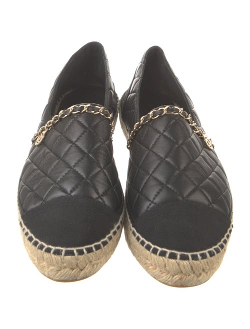 Chanel Interlocking CC Logo Lambskin Espadrilles