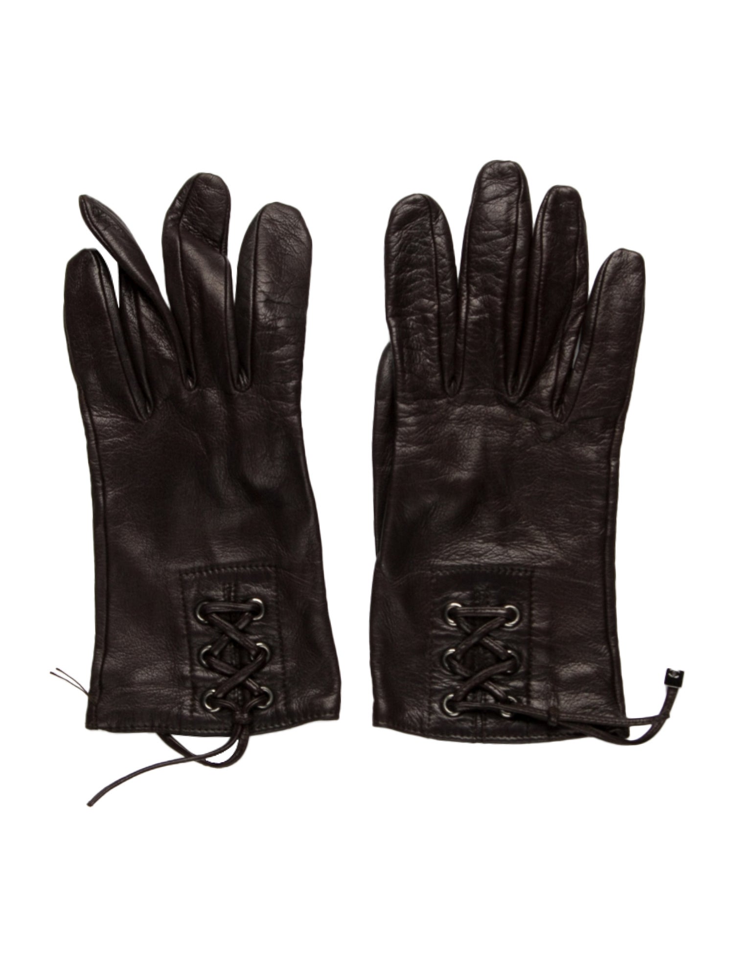 Chanel Lace-Up Lambskin Gloves