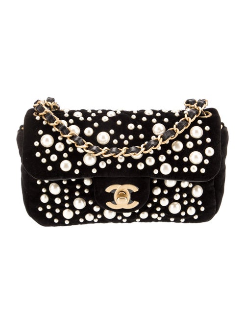Chanel Velvet Pearl Rectangular Mini Flap Bag