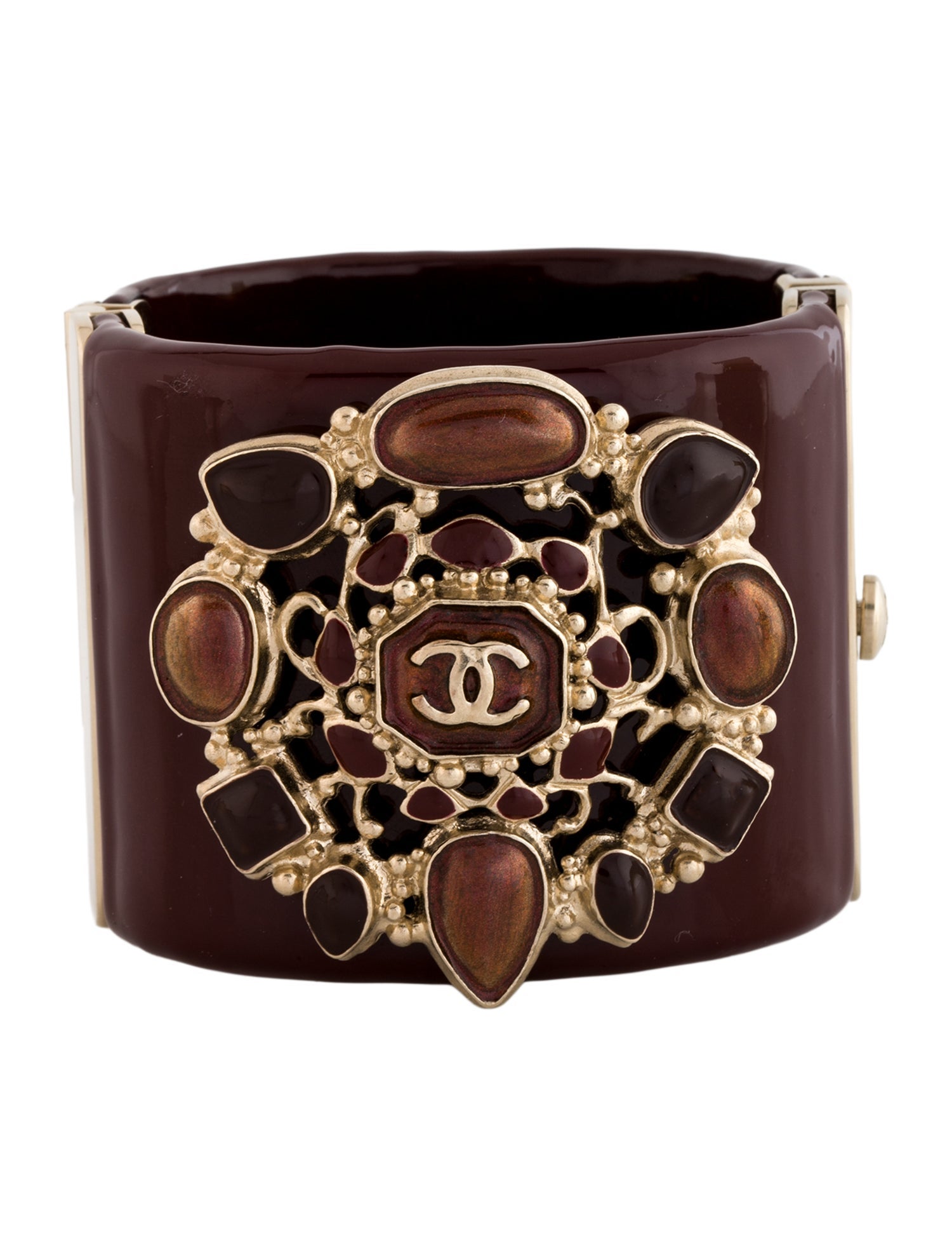 Chanel Enamel & Resin CC Bangle Bracelet