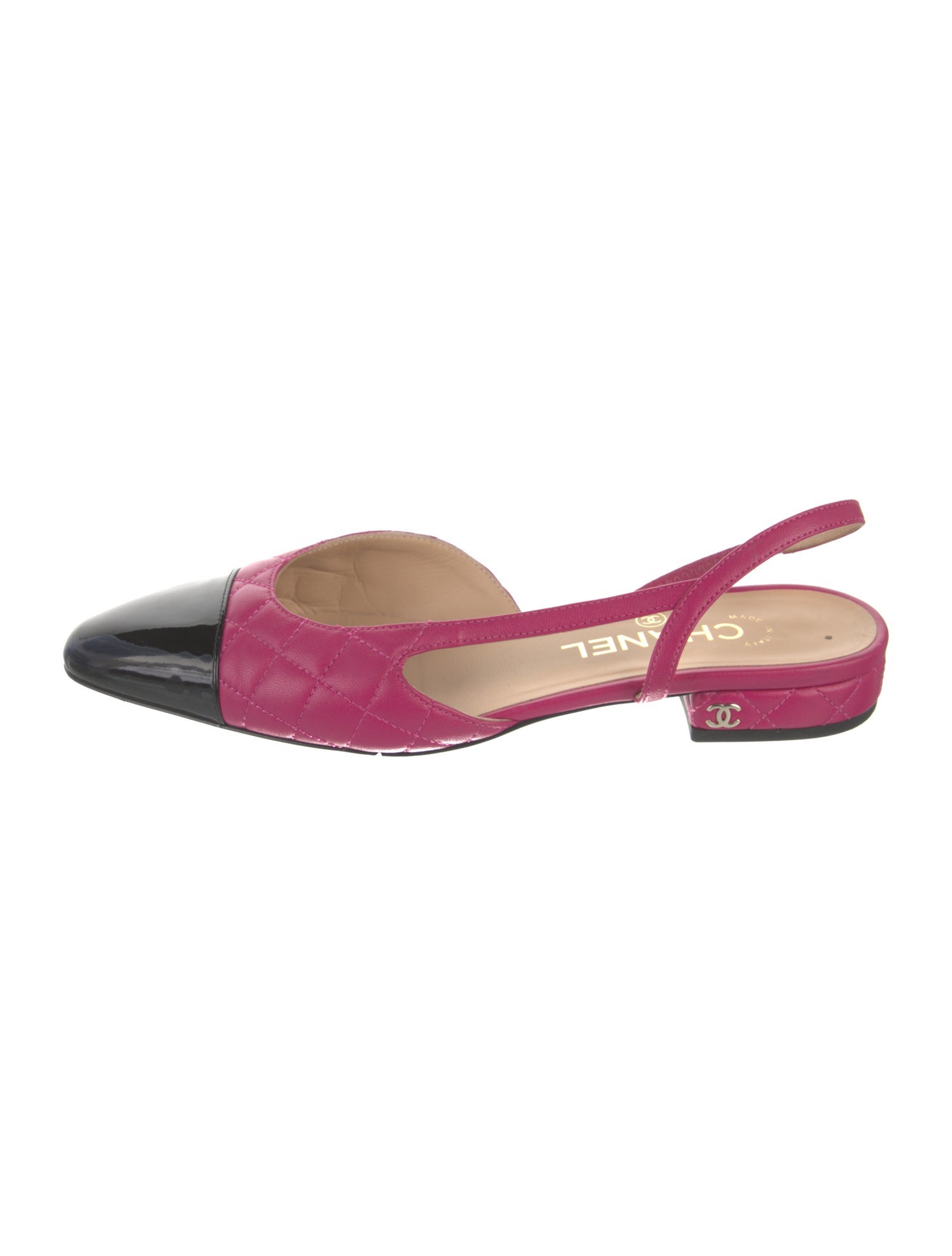 Chanel 2022 Interlocking CC Logo Slingback Flats