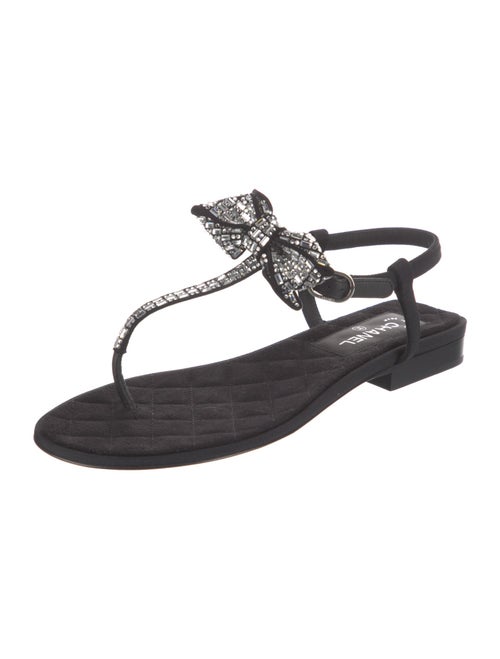 Chanel 2022 Interlocking CC Logo T-Strap Sandals