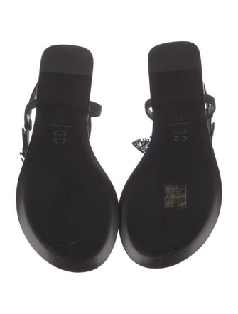 Chanel 2022 Interlocking CC Logo T-Strap Sandals