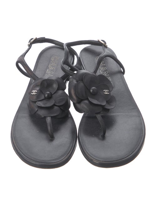 Chanel 2017 Interlocking CC Logo T-Strap Sandals