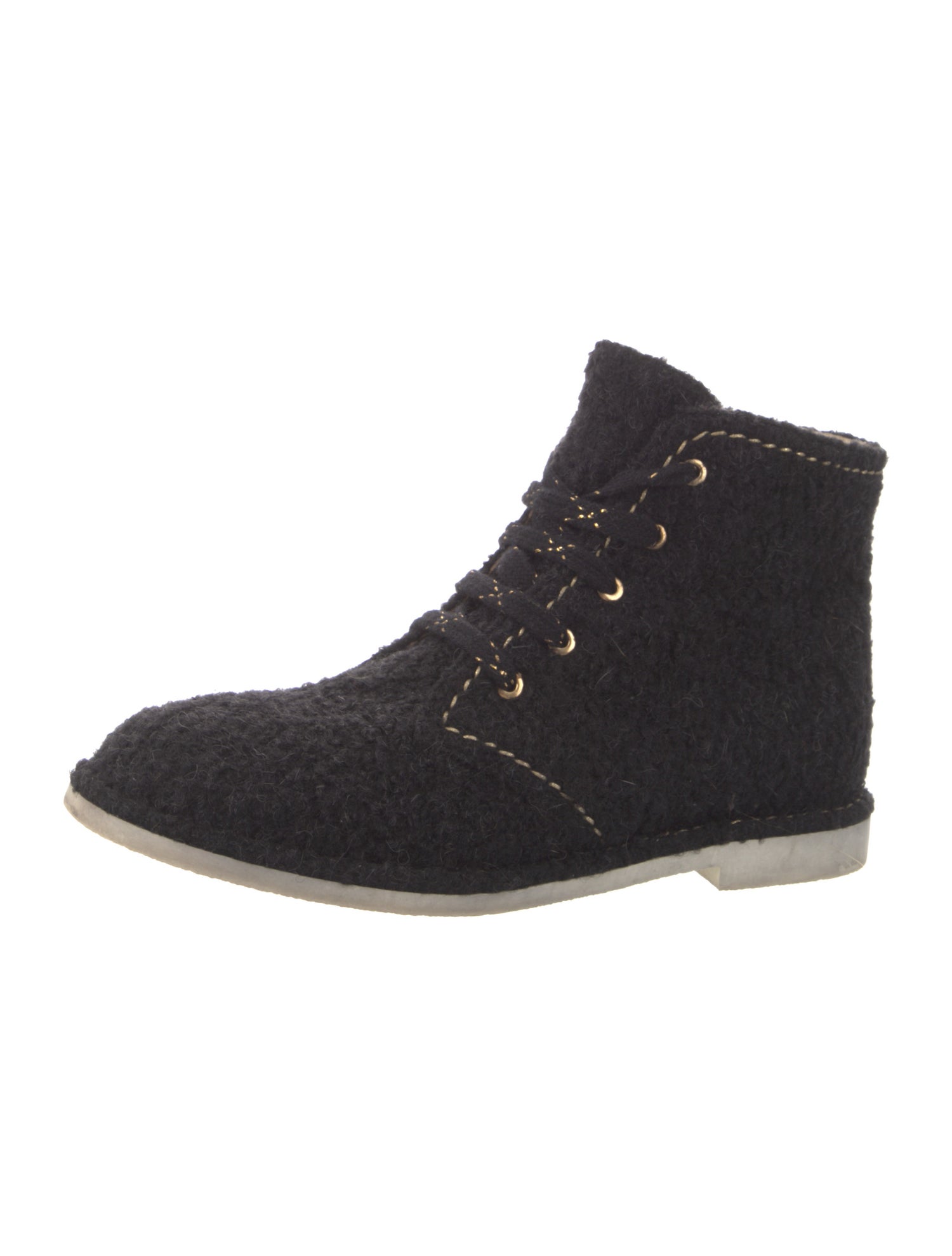 Chanel 2017 Interlocking CC Logo Lace-Up Boots