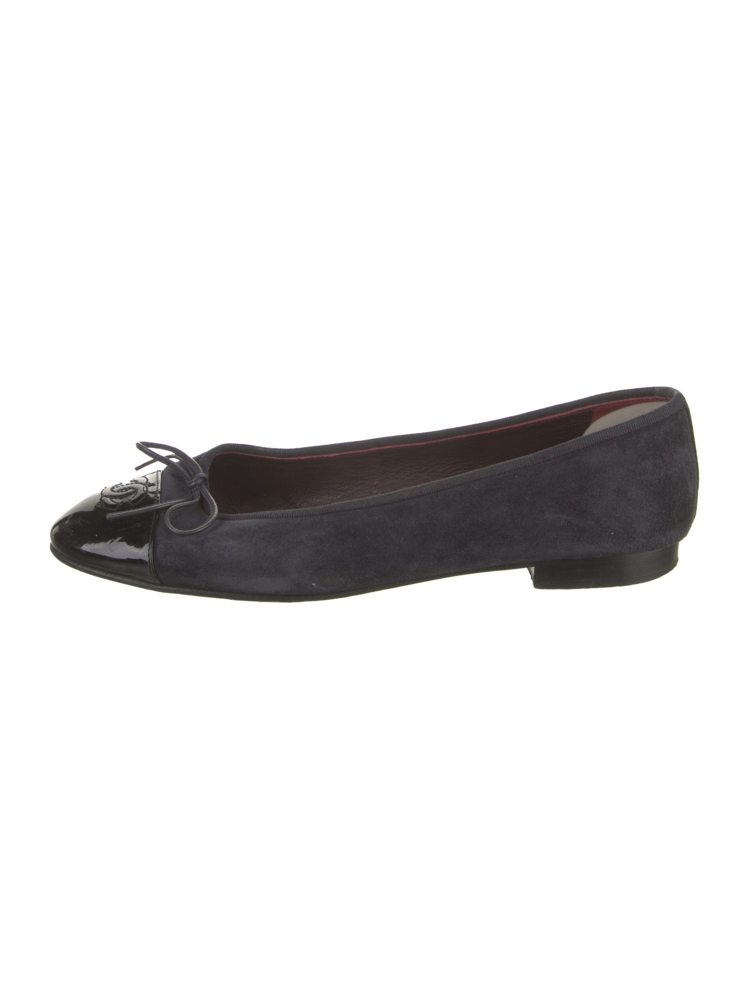 Chanel Interlocking CC Logo Suede Flats