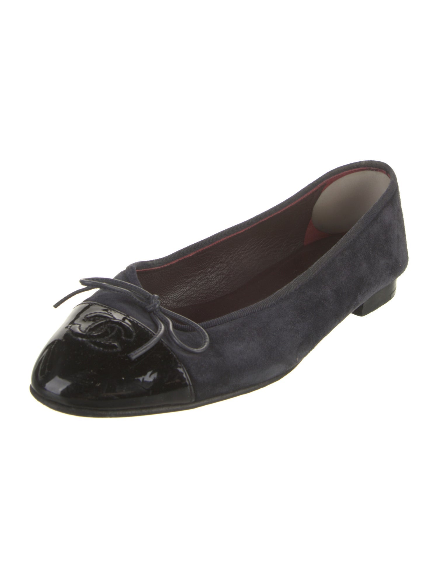 Chanel Interlocking CC Logo Suede Flats