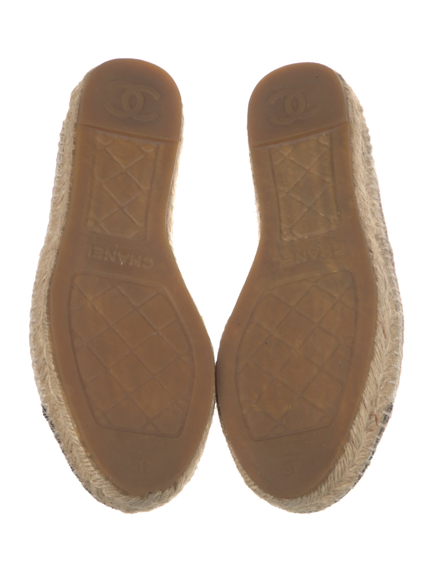 Chanel Interlocking CC Logo Sequin Embellishments Espadrilles