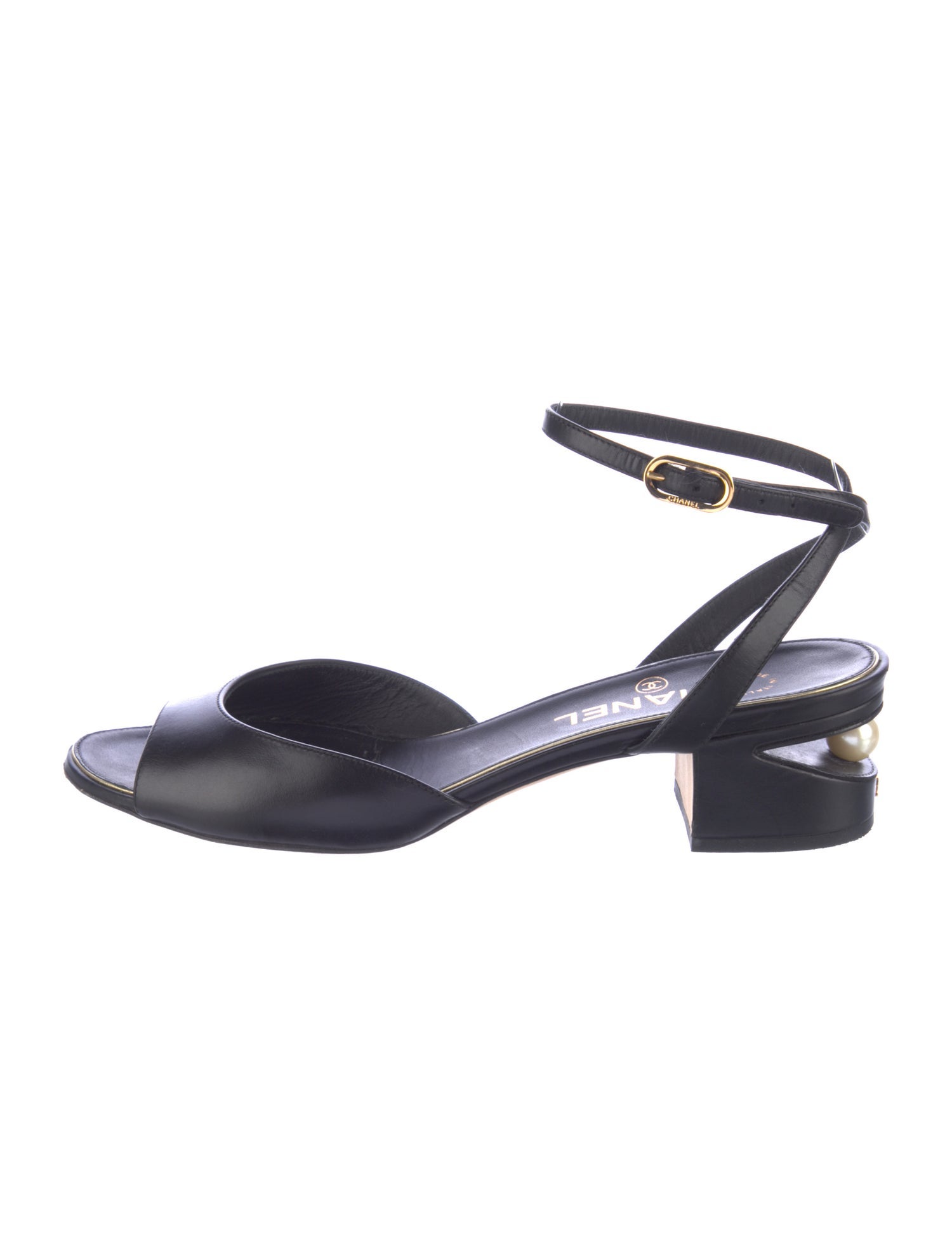 Chanel Interlocking CC Logo Calfskin Sandals