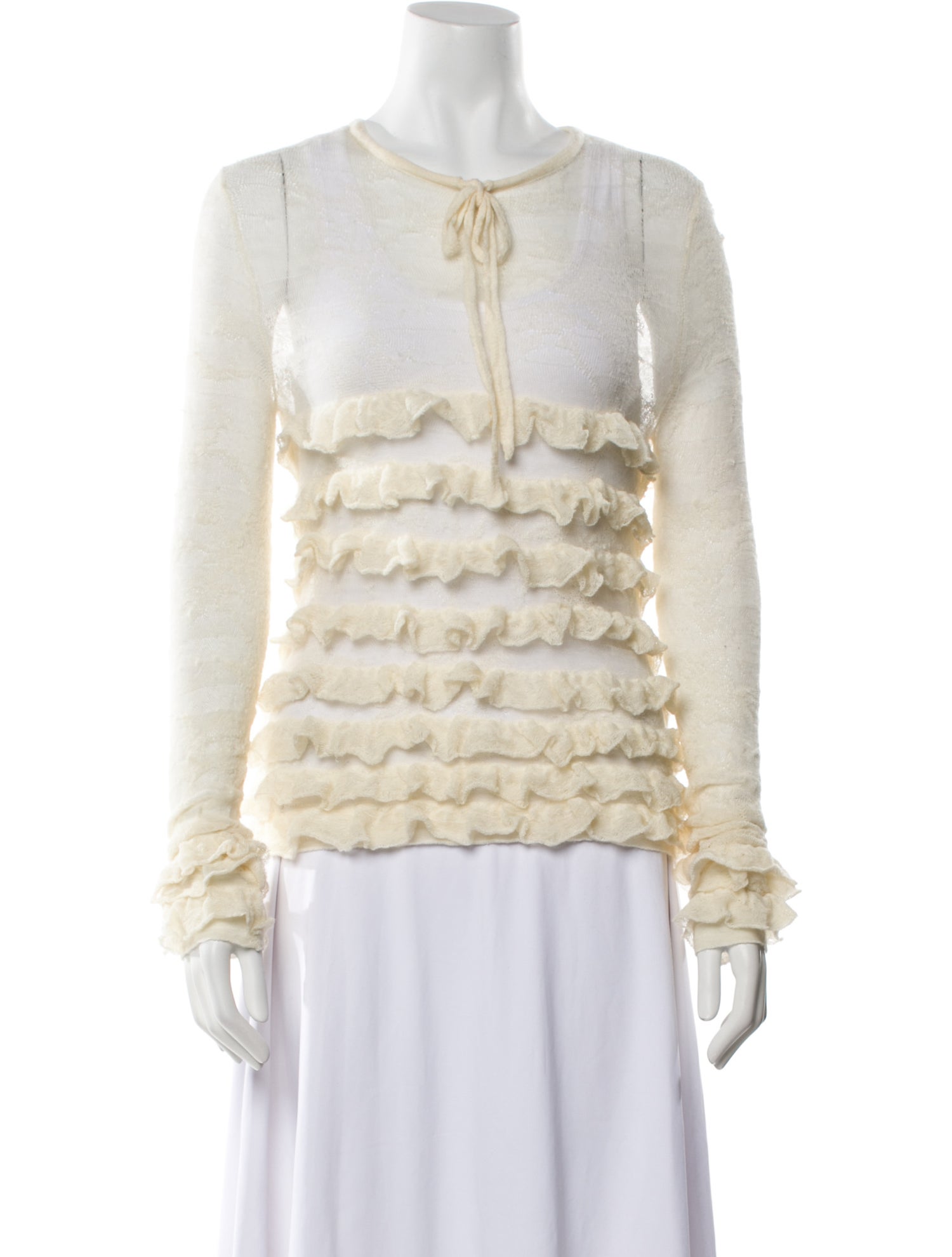 Chanel Crew Neck Long Sleeve Blouse