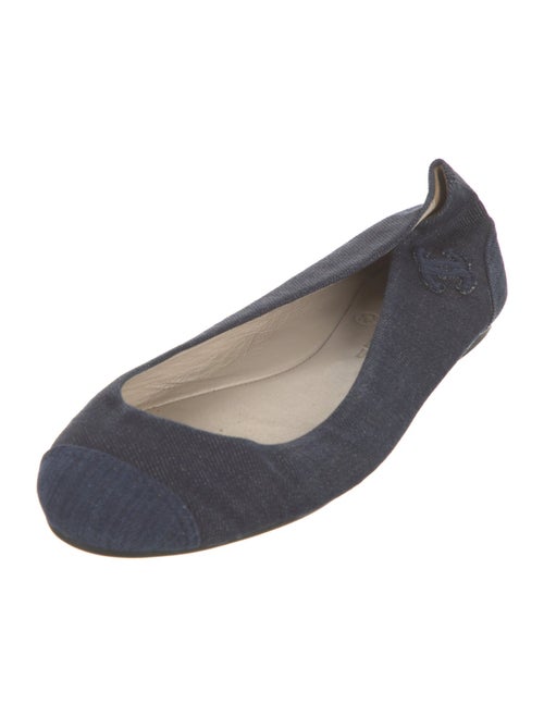 Chanel Interlocking CC Logo Denim Ballet Flats