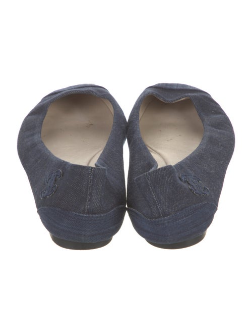 Chanel Interlocking CC Logo Denim Ballet Flats