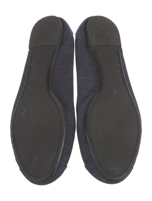 Chanel Interlocking CC Logo Denim Ballet Flats