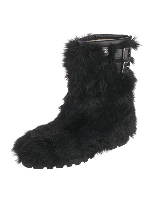 Chanel 2010 Interlocking CC Logo Lace-Up Boots