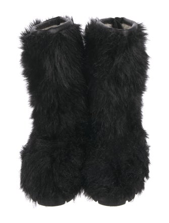 Chanel 2010 Interlocking CC Logo Lace-Up Boots