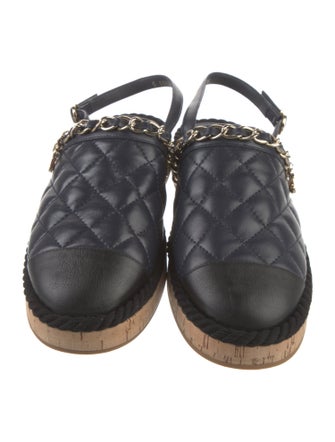 Chanel 2021 Interlocking CC Logo Slingback Sandals