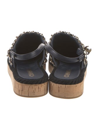 Chanel 2021 Interlocking CC Logo Slingback Sandals