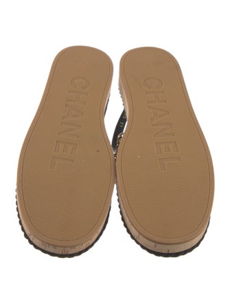 Chanel 2021 Interlocking CC Logo Slingback Sandals