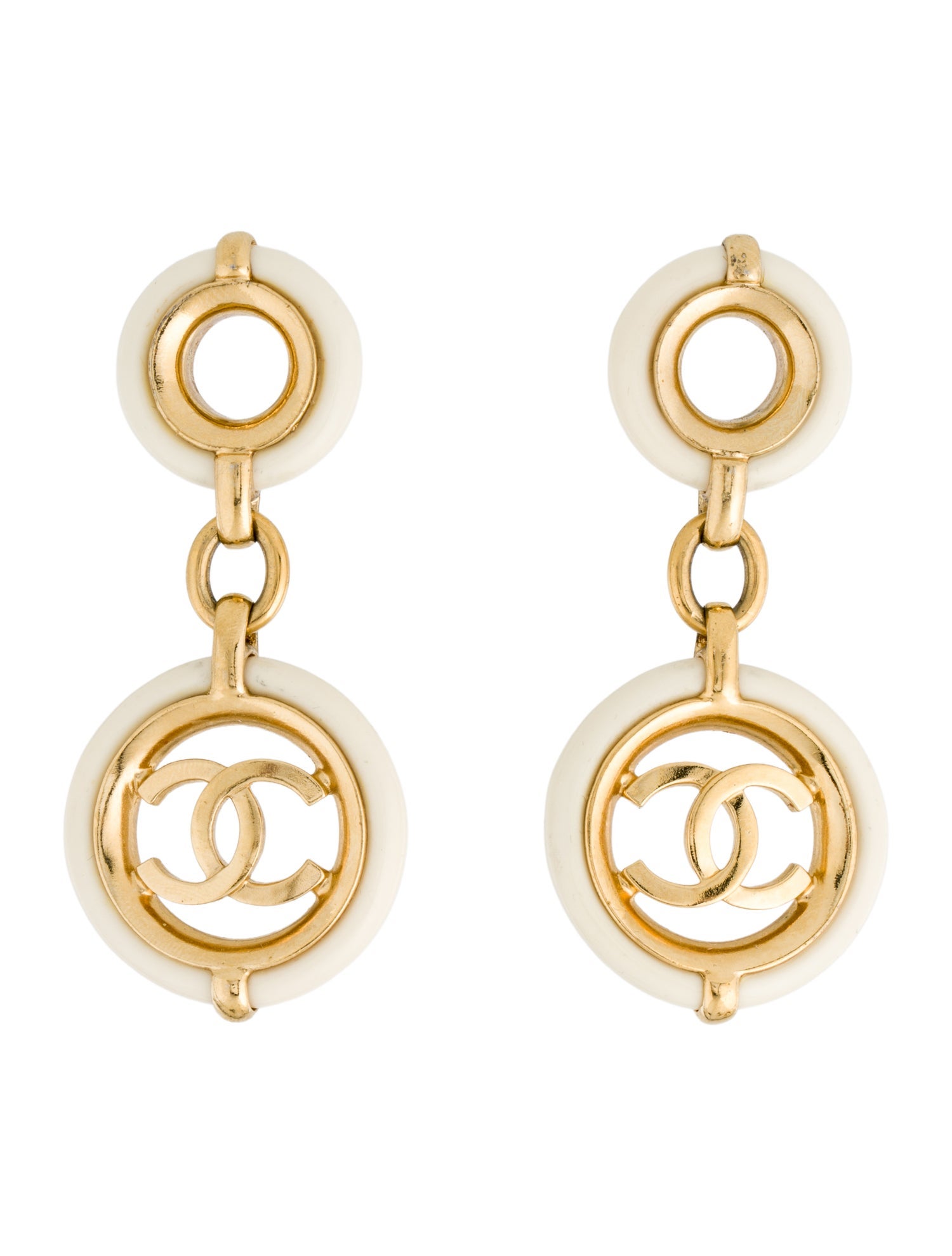 Chanel Resin CC Drop Earrings