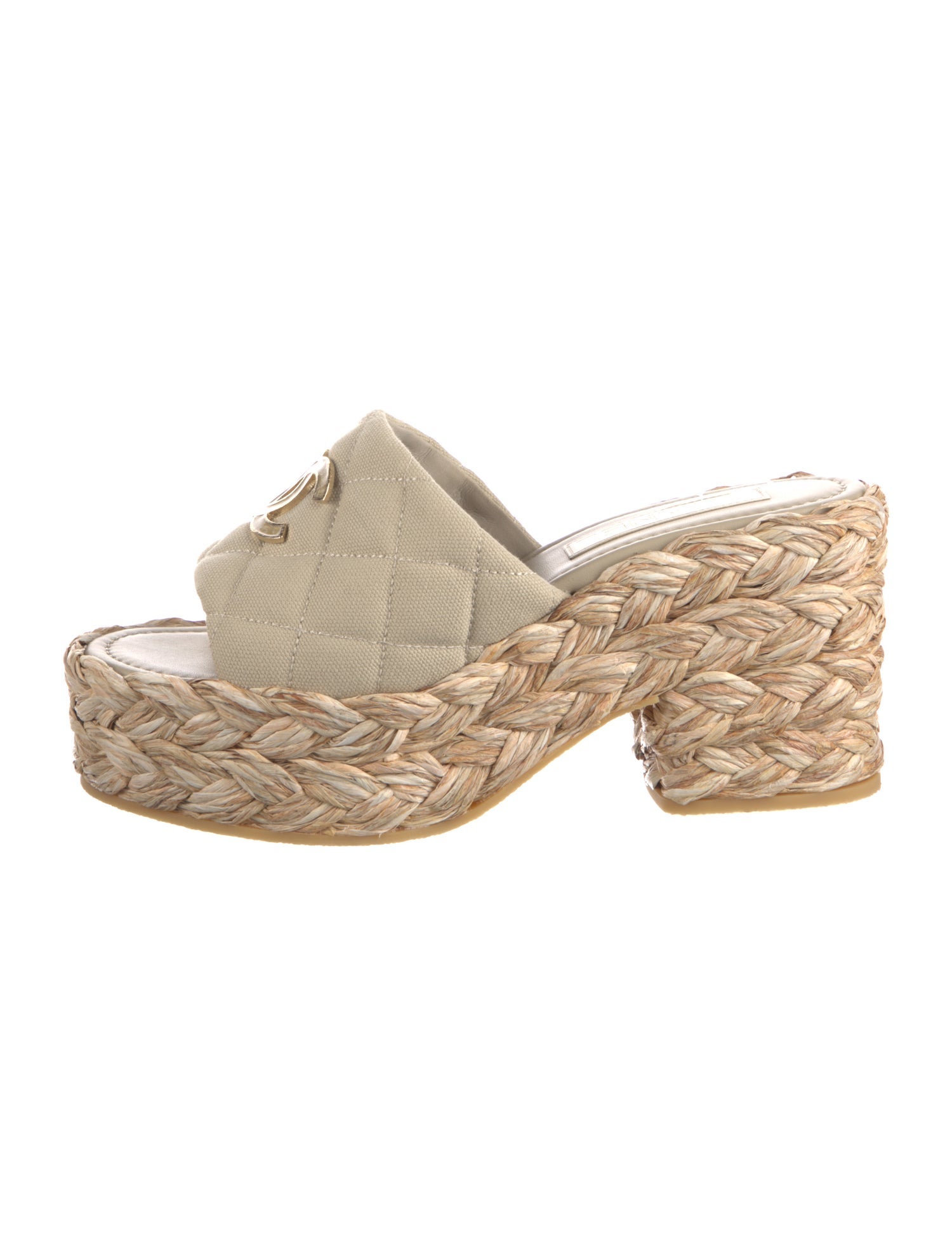 Chanel Interlocking CC Logo Canvas Espadrilles