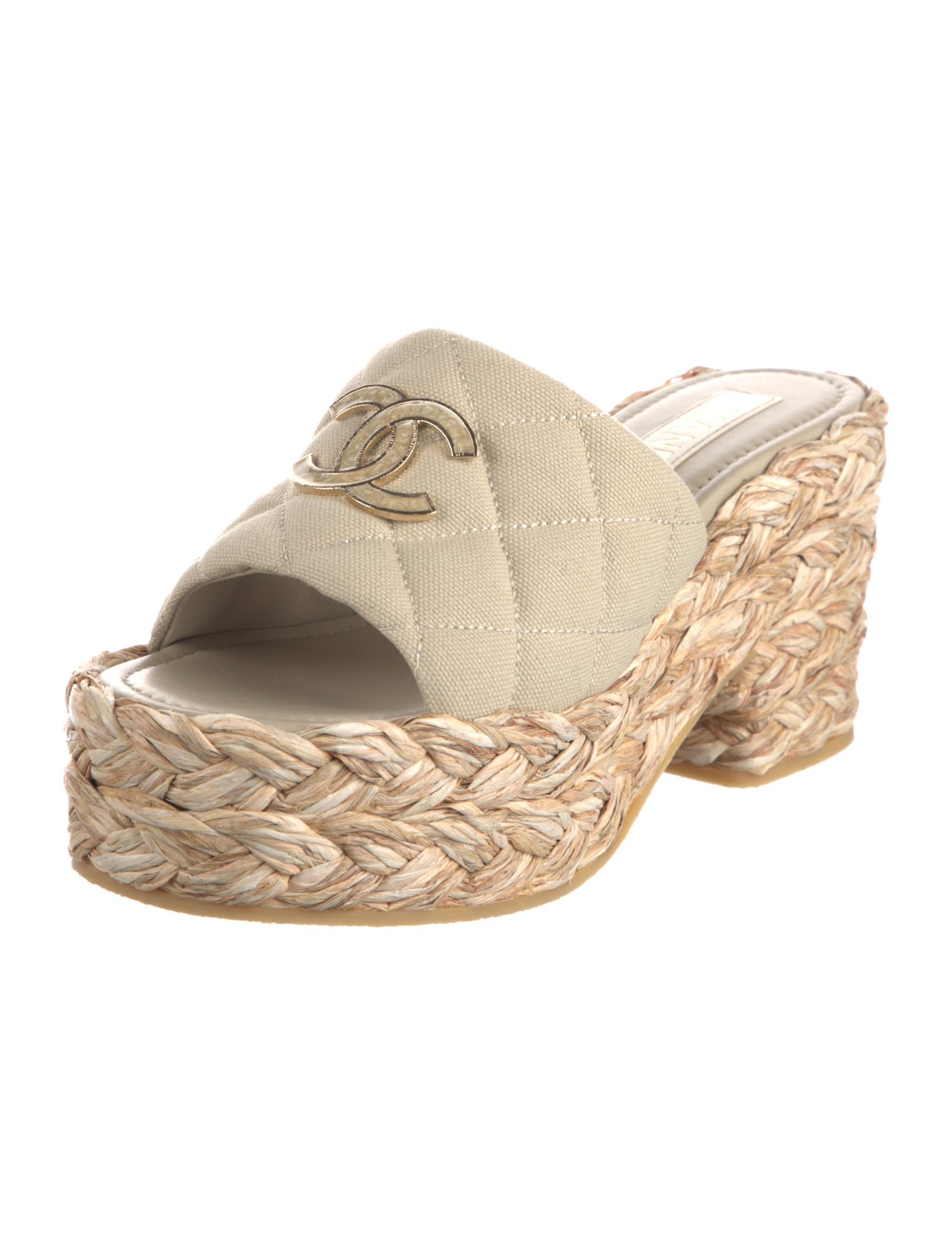 Chanel Interlocking CC Logo Canvas Espadrilles