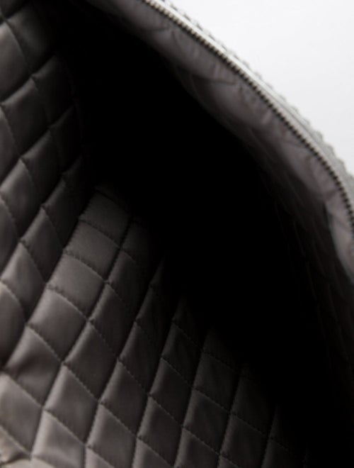 Chanel Quilted Large Boy Chain Around Cosmetic Case Silver