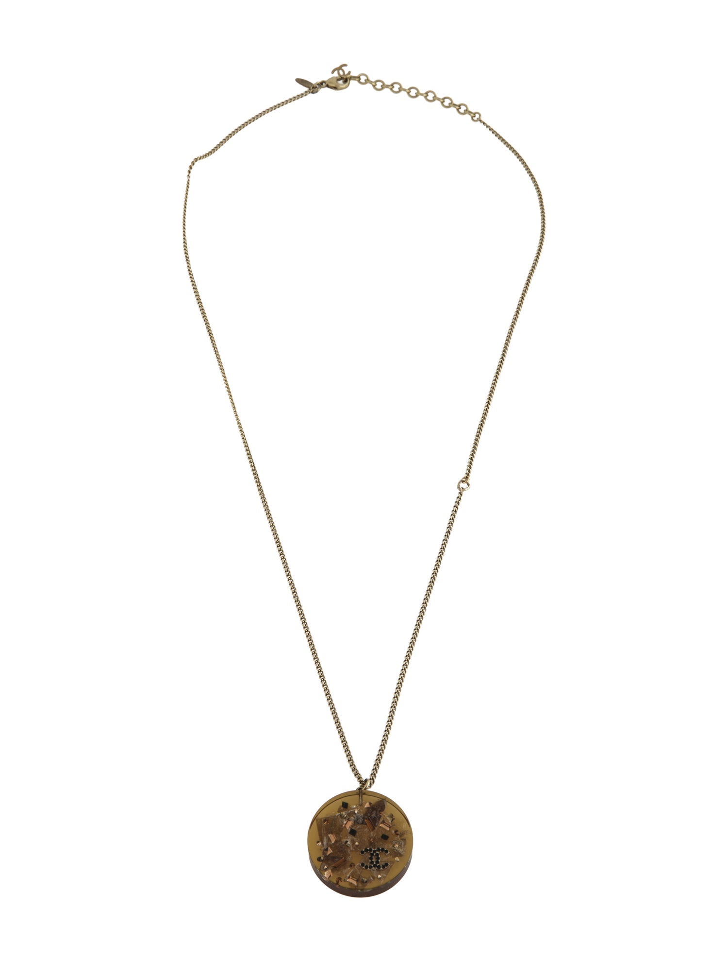 Chanel Strass & Resin CC Pendant Necklace