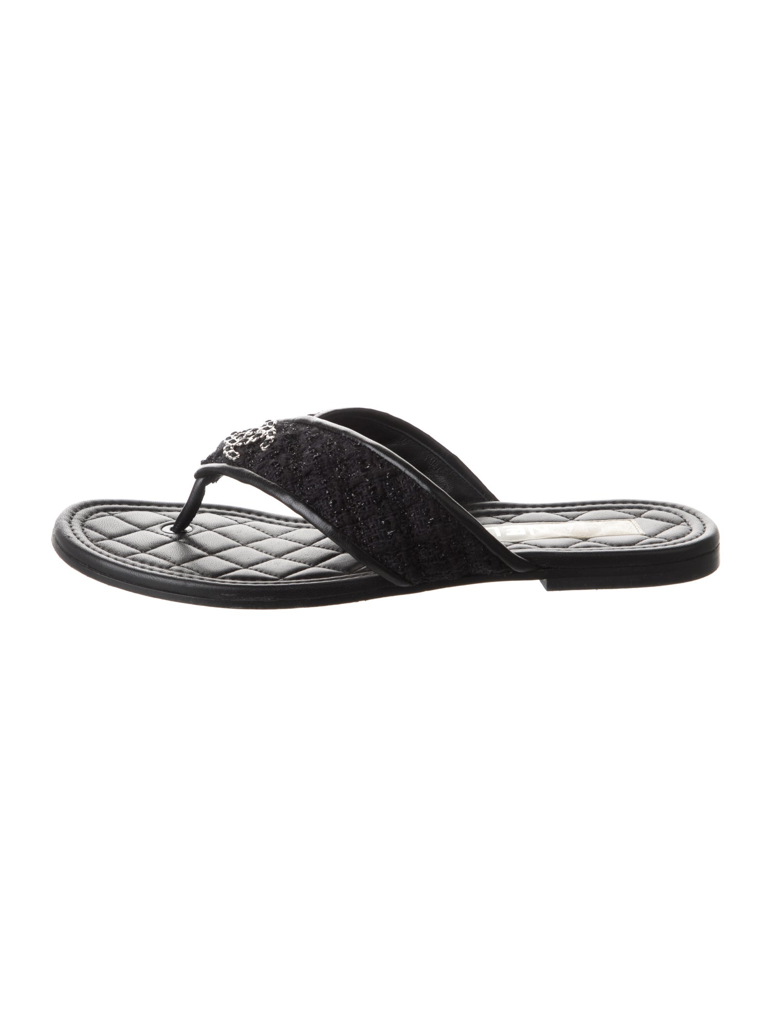 Chanel 2023 Interlocking CC Logo Flip Flops