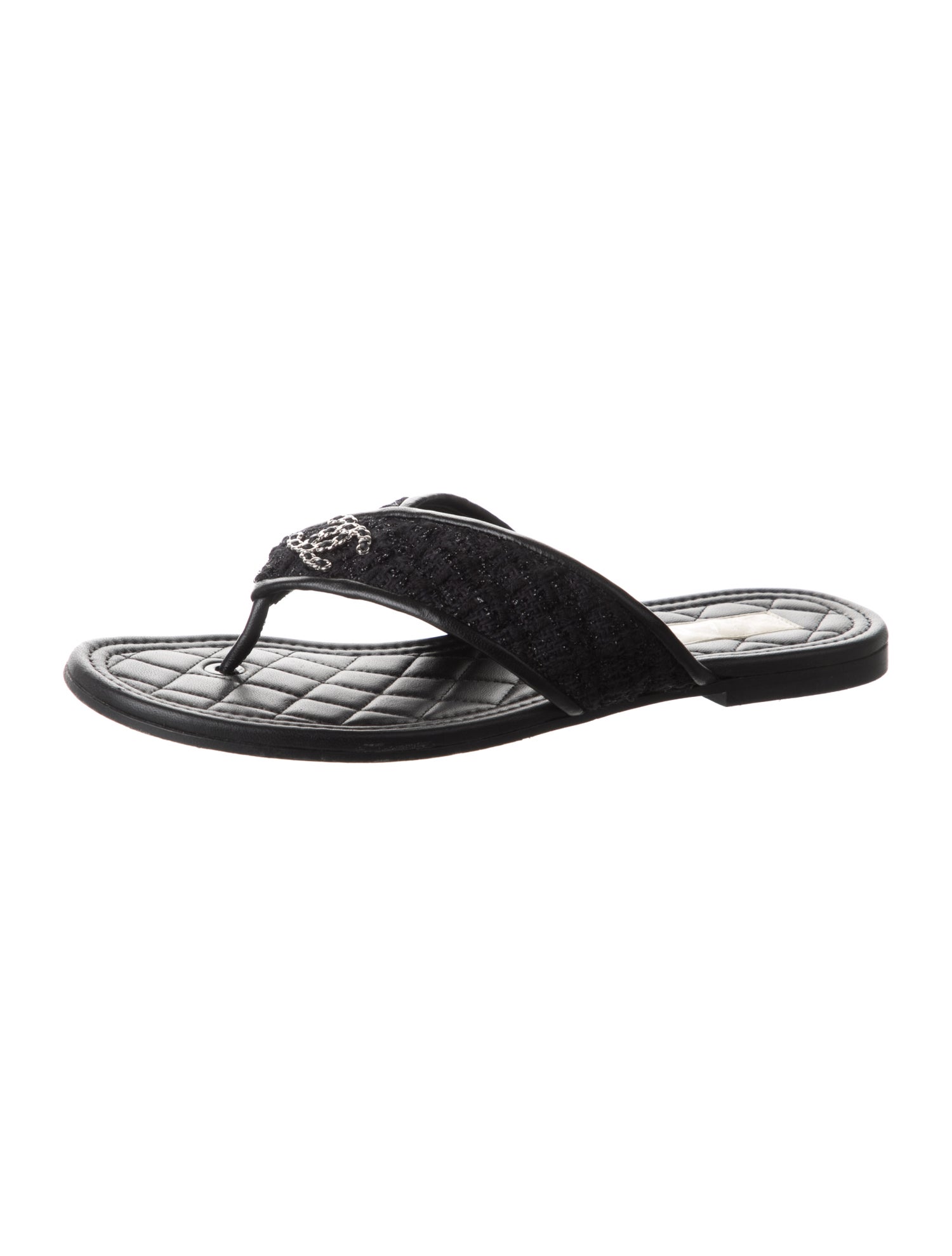Chanel 2023 Interlocking CC Logo Flip Flops