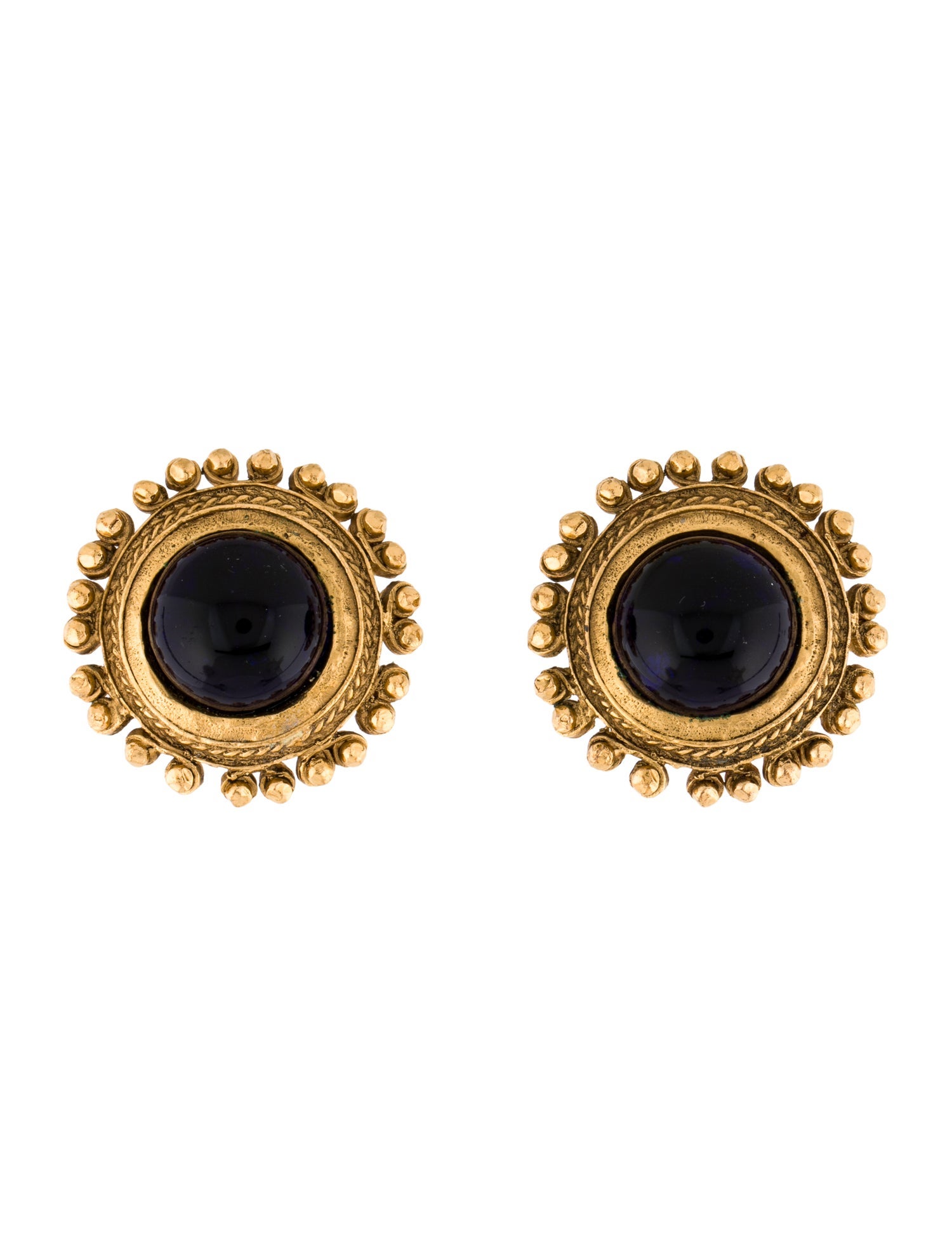 Chanel Vintage Gripoix Clip-On Earrings