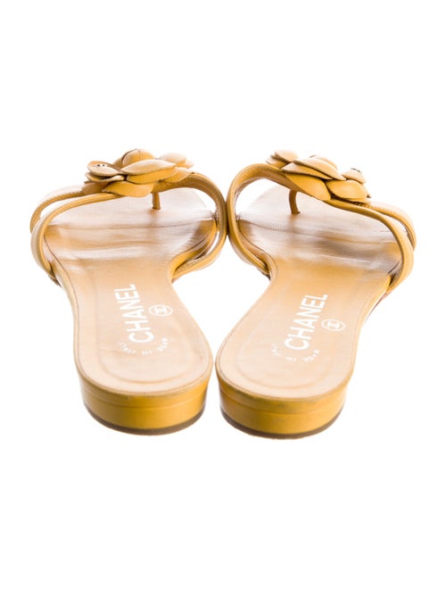 Chanel Interlocking CC Logo Leather Slides