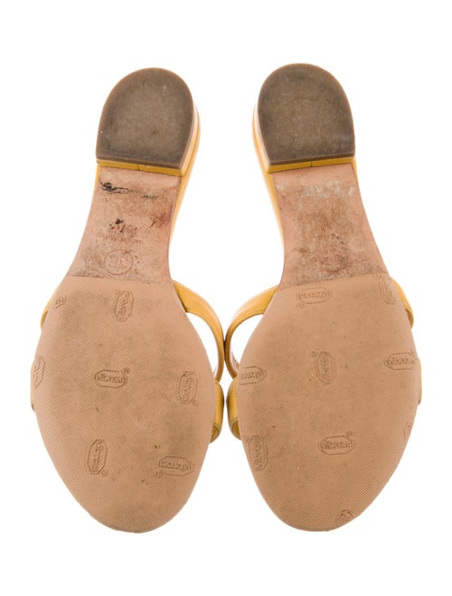 Chanel Interlocking CC Logo Leather Slides