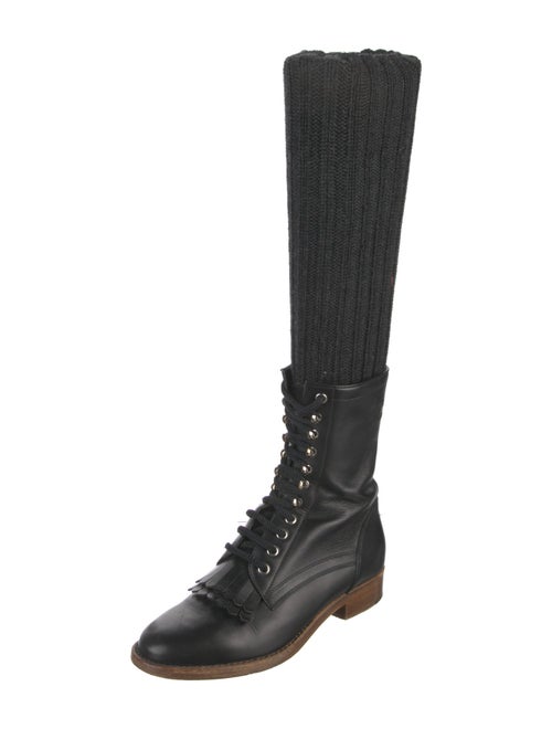 Chanel 2014 Interlocking CC Logo Combat Boots