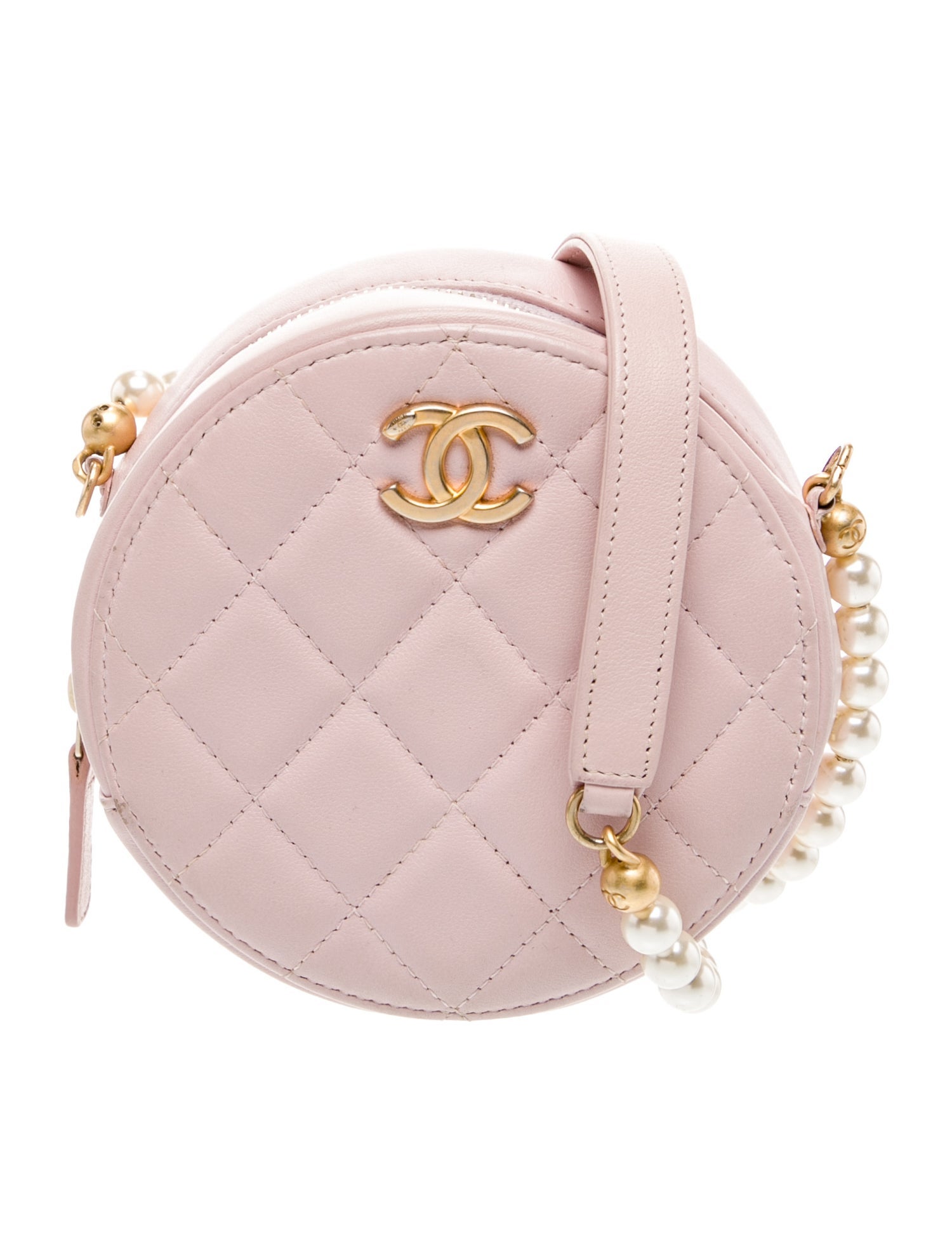 Chanel About Pearls Round Clutch W/ Chain