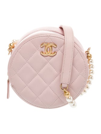 Chanel About Pearls Round Clutch W/ Chain