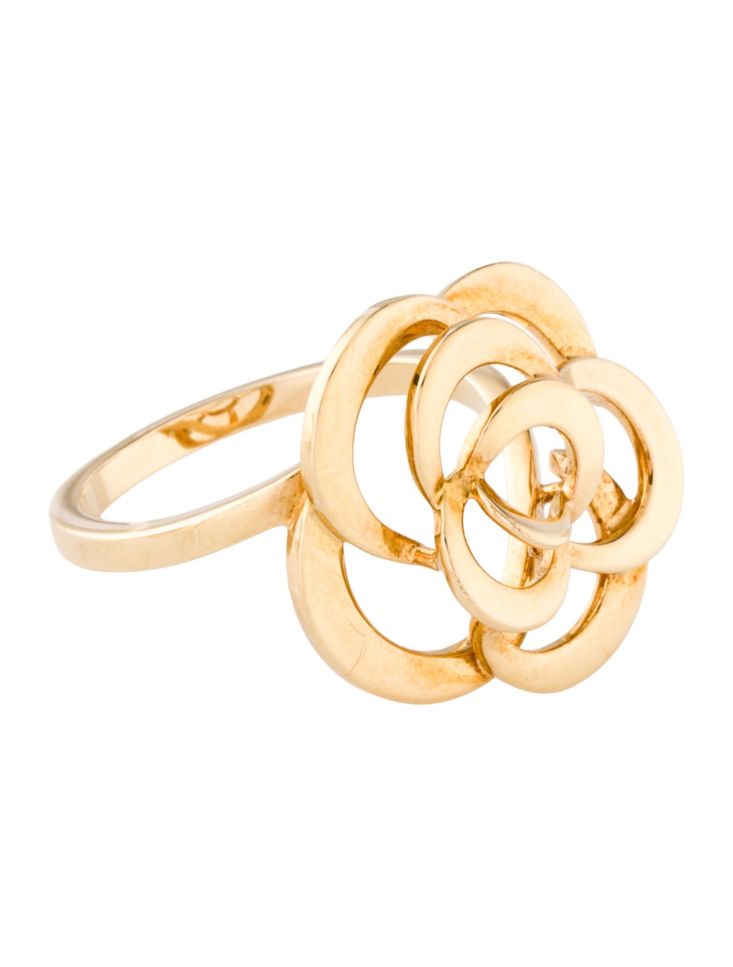 Chanel 18K Fil de Camélia Cocktail Ring