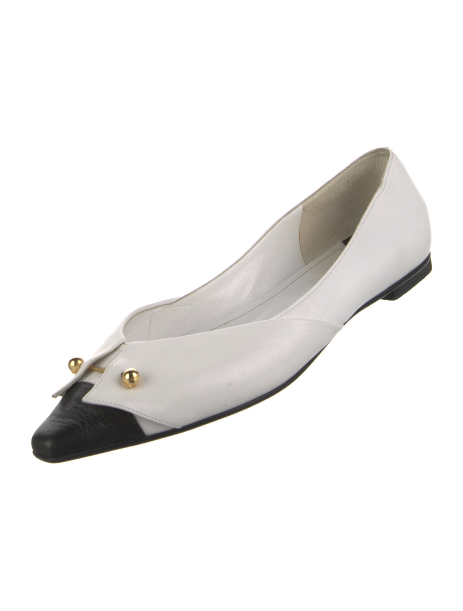 Chanel Interlocking CC Logo Leather Flats