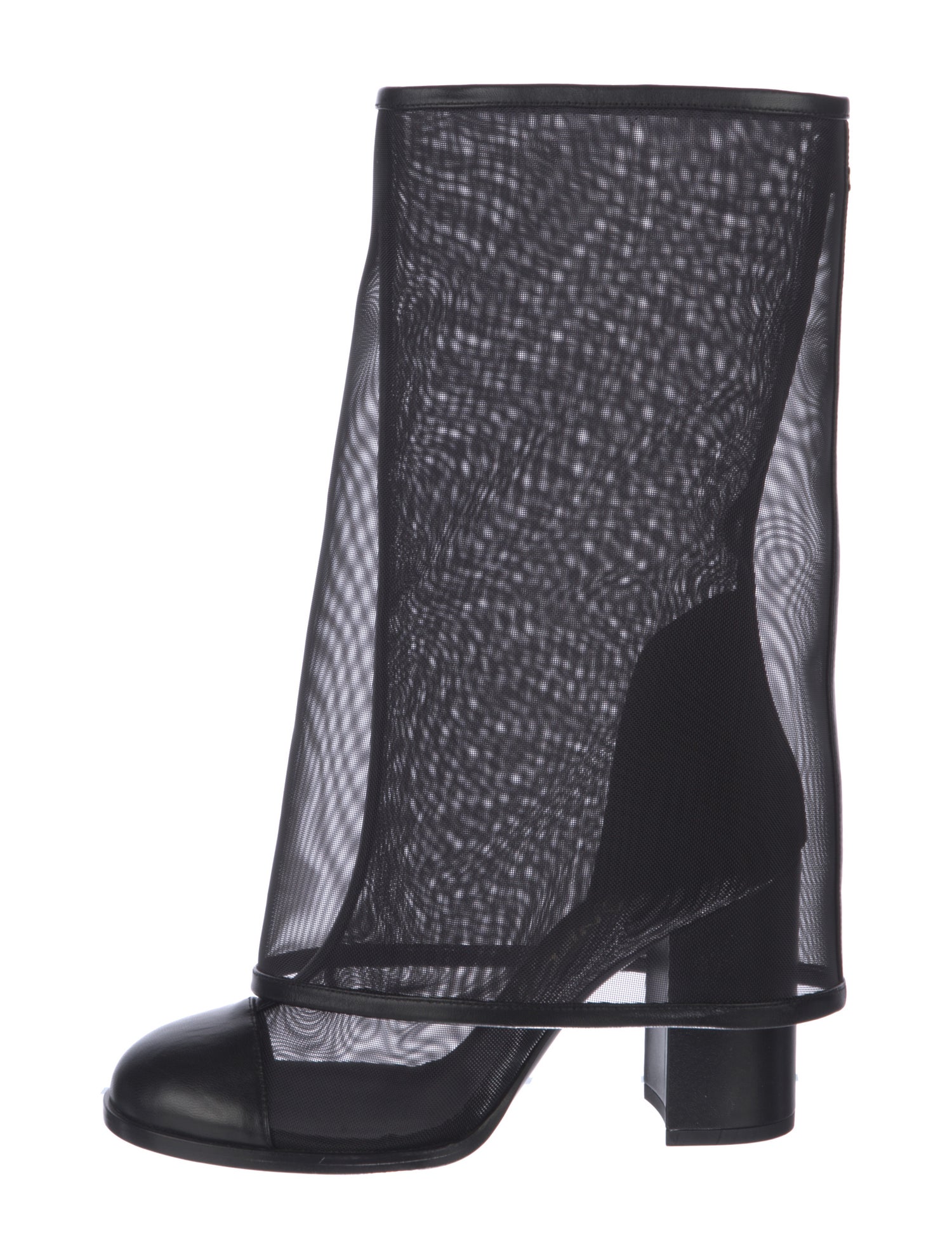 Chanel Interlocking CC Logo Mesh Boots