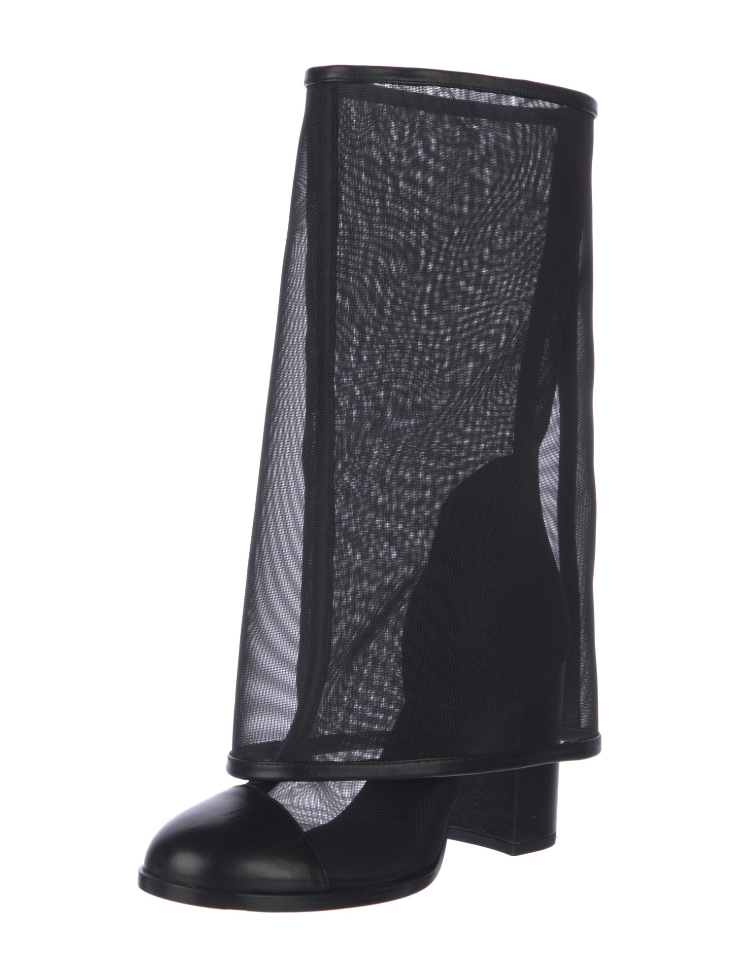 Chanel Interlocking CC Logo Mesh Boots