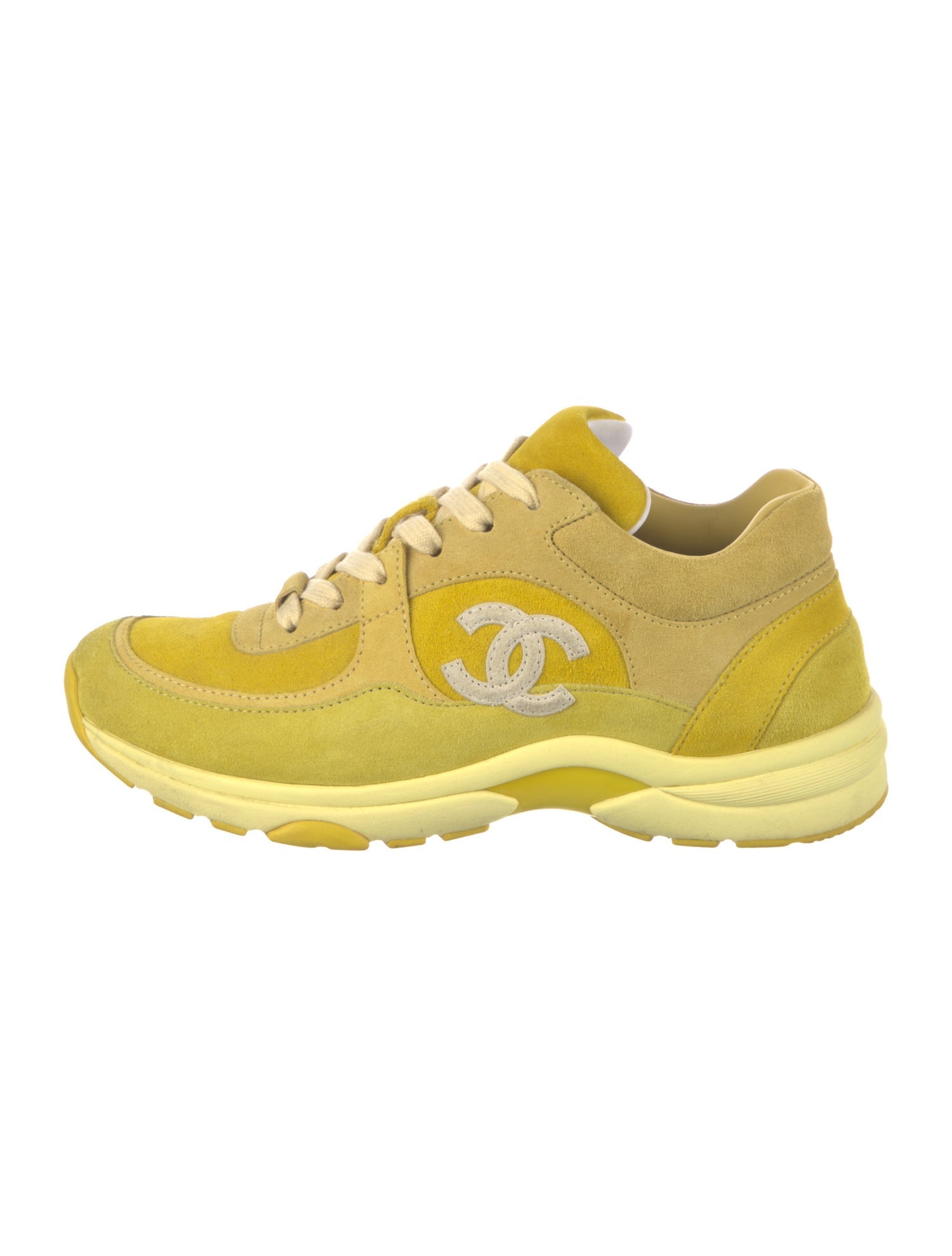 Chanel Interlocking CC Logo Suede Chunky Sneakers
