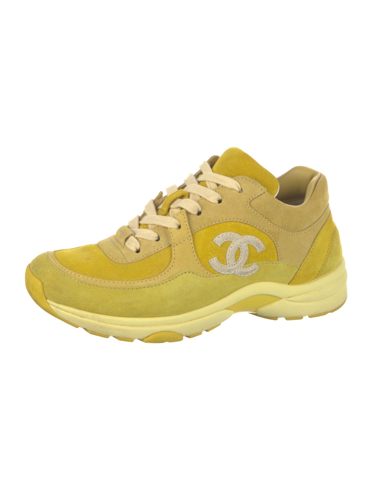 Chanel Interlocking CC Logo Suede Chunky Sneakers