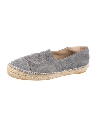 Chanel Interlocking CC Logo Suede Espadrilles