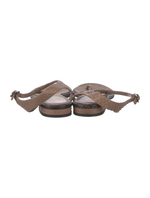 Chanel Interlocking CC Logo Python T-Strap Sandals