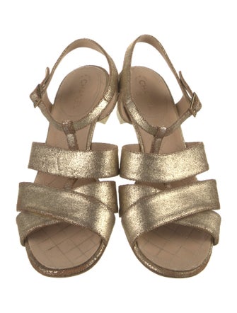 Chanel 2015 Interlocking CC Logo Slingback Sandals