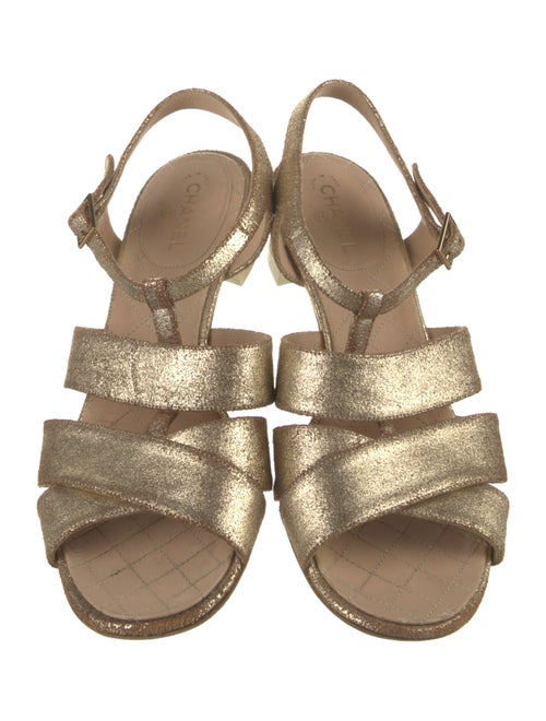 Chanel 2015 Interlocking CC Logo Slingback Sandals