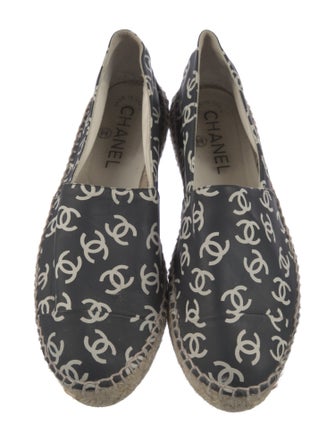 Chanel Interlocking CC Logo Lambskin Espadrilles