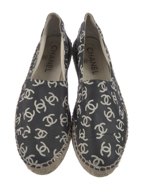 Chanel Interlocking CC Logo Lambskin Espadrilles
