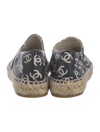 Chanel Interlocking CC Logo Lambskin Espadrilles