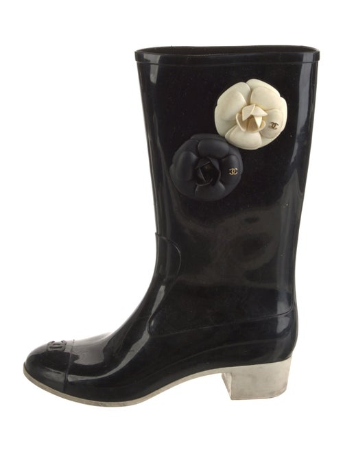 Chanel Interlocking CC Logo Rubber Rain Boots