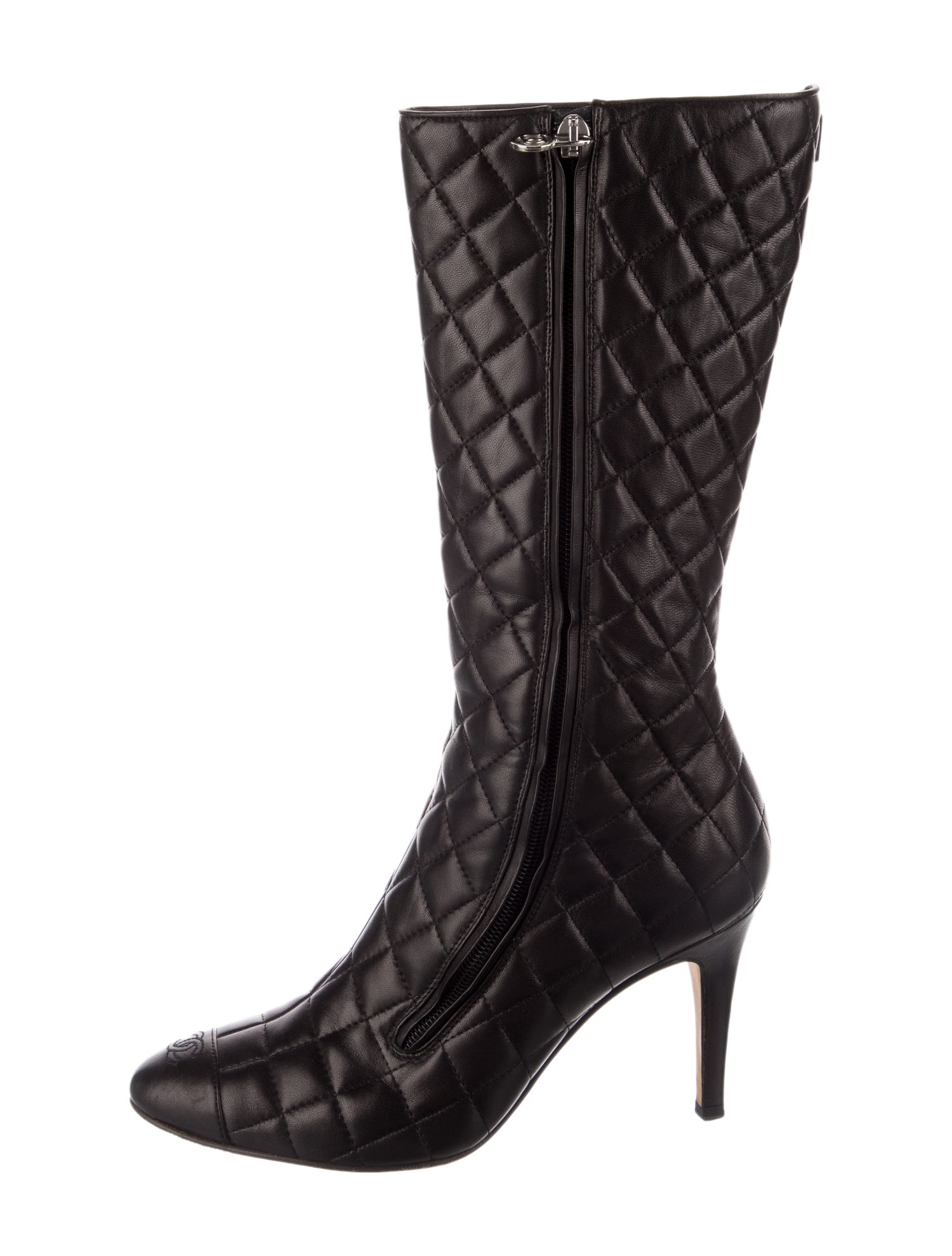 Chanel Vintage Interlocking CC Logo Rain Boots